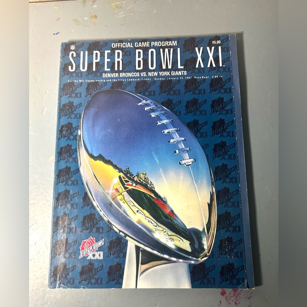 Super Bowl XXI New York Giants Denver Broncos 1987 Official Game Program